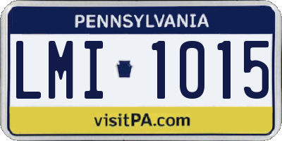 PA license plate LMI1015