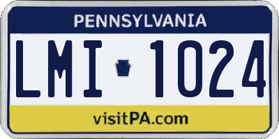 PA license plate LMI1024