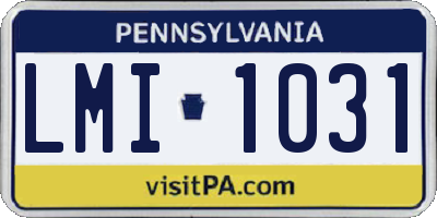 PA license plate LMI1031