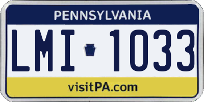 PA license plate LMI1033