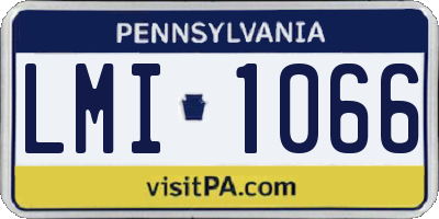 PA license plate LMI1066