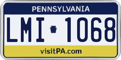 PA license plate LMI1068
