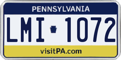 PA license plate LMI1072