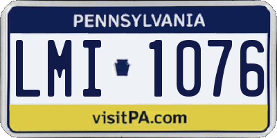 PA license plate LMI1076