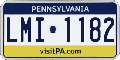 PA license plate LMI1182