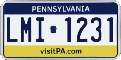 PA license plate LMI1231