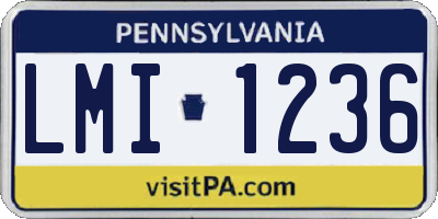 PA license plate LMI1236