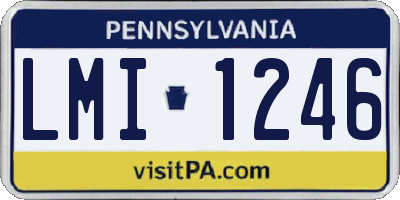 PA license plate LMI1246