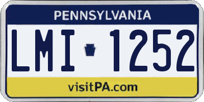 PA license plate LMI1252