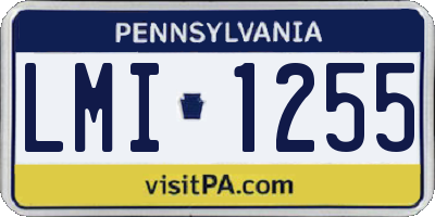 PA license plate LMI1255