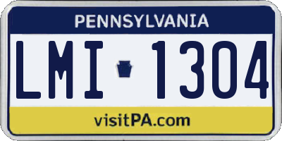 PA license plate LMI1304