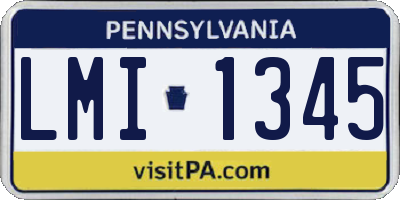 PA license plate LMI1345
