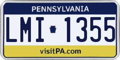 PA license plate LMI1355