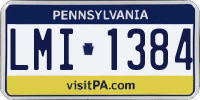 PA license plate LMI1384