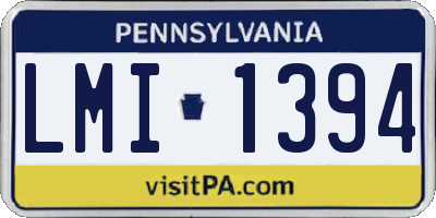 PA license plate LMI1394