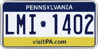 PA license plate LMI1402