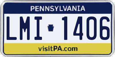 PA license plate LMI1406
