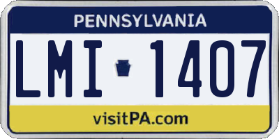 PA license plate LMI1407