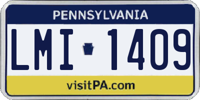 PA license plate LMI1409