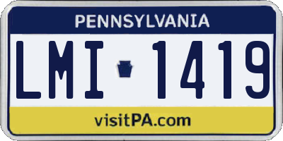 PA license plate LMI1419