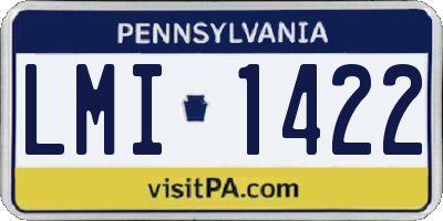 PA license plate LMI1422