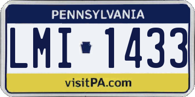 PA license plate LMI1433