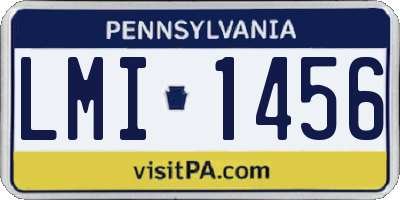 PA license plate LMI1456