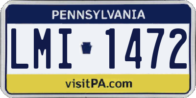 PA license plate LMI1472