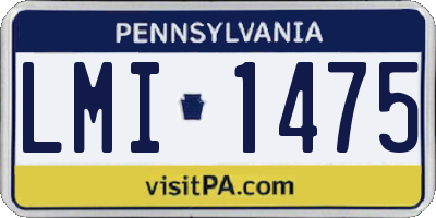 PA license plate LMI1475