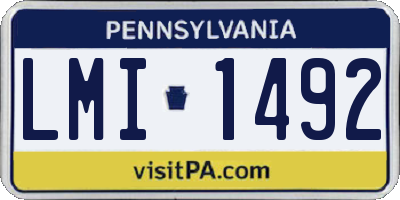 PA license plate LMI1492