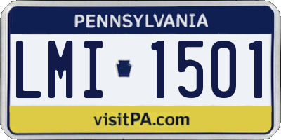 PA license plate LMI1501