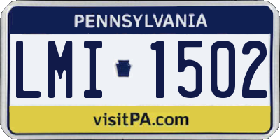 PA license plate LMI1502