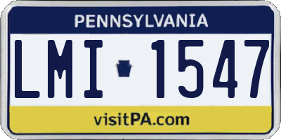 PA license plate LMI1547