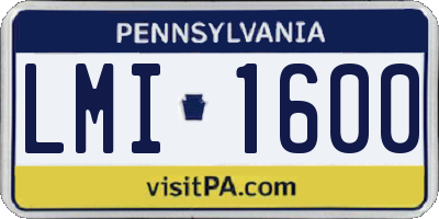 PA license plate LMI1600
