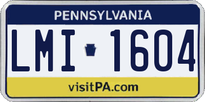 PA license plate LMI1604