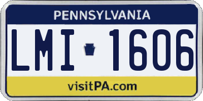 PA license plate LMI1606