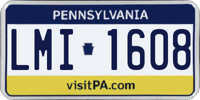 PA license plate LMI1608