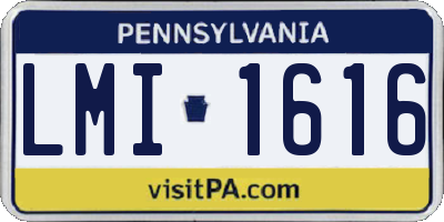 PA license plate LMI1616