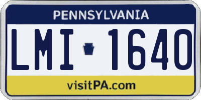 PA license plate LMI1640