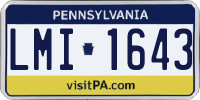 PA license plate LMI1643