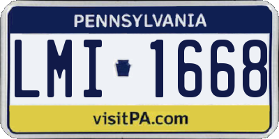 PA license plate LMI1668