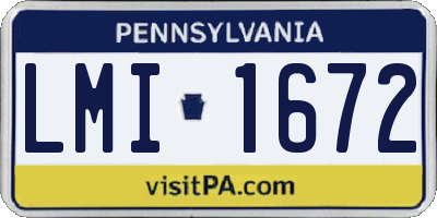 PA license plate LMI1672