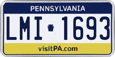 PA license plate LMI1693