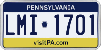 PA license plate LMI1701