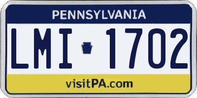 PA license plate LMI1702