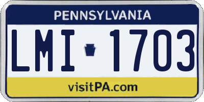 PA license plate LMI1703