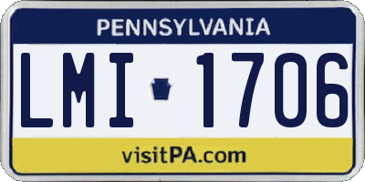 PA license plate LMI1706