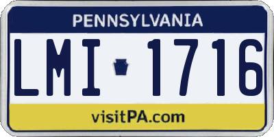 PA license plate LMI1716