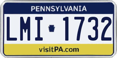 PA license plate LMI1732