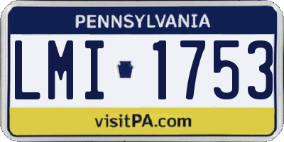 PA license plate LMI1753